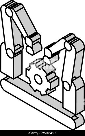 Isometrisches Isometrie-Symbol Vektorillustration des Fabrikförderers Stock Vektor