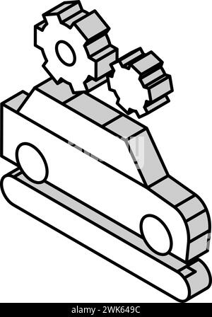 Isometrie Isometrie Vektor-Illustration des Fertigungsfahrzeugs Stock Vektor