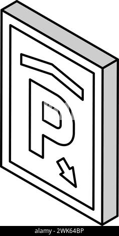 Isometrisches Symbol für Parken, Vektorillustration markieren Stock Vektor