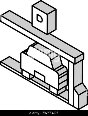 Isometrisches Symbol Vektor-Illustration des Fahrzeugs am Parkplatz Stock Vektor
