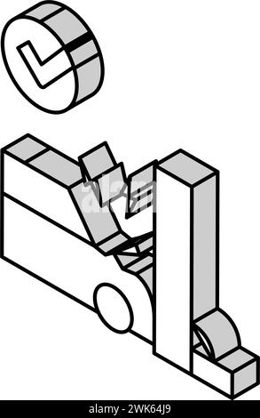 Isometrisches Isometrie-Symbol-Vektorillustration des Crashtests Stock Vektor