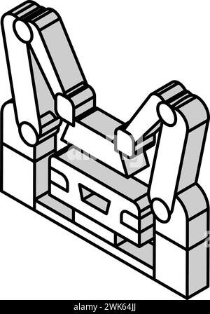 Isometrische Isometrie des Montagewagens Vektorillustration Stock Vektor