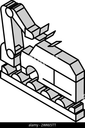 Schweißen Autoförderer Isometrie Symbol Vektor Illustration Stock Vektor