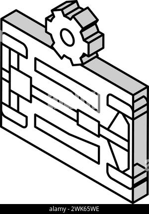 Abbildung des Isometrischen Symbols des Fahrzeugs zur Auswahl des Fahrgestells Stock Vektor