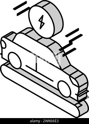 Isometrie Isometrie-Iconvektorillustration für Elektroautos Stock Vektor