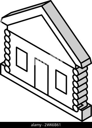 Illustration des isometrischen Symbols des Kabinenhauses Stock Vektor