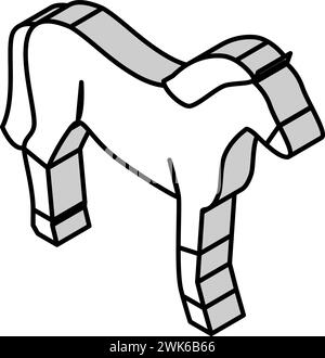 Isometrisches Symbolvektor für Pferdtiere Stock Vektor