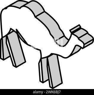 Isometrische Symboldarstellung für Kameltiere Stock Vektor