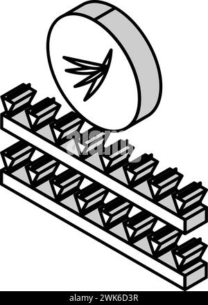 Falsche Wimpern setzen isometrische Symbol Vektor-Illustration Stock Vektor