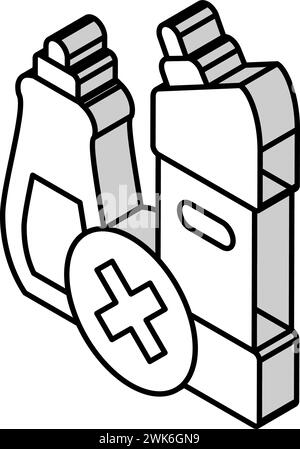 Verbote chemischer Flüssigkeiten Kinder Isometrischer Iconvektor Illustration Stock Vektor