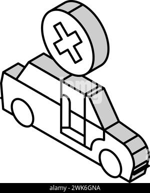 Verbot, in fremdes Auto isometrische Icon Vektor Illustration Stock Vektor