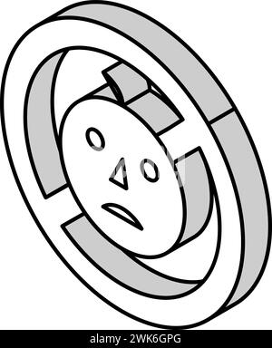 Verbotszeichen für Kinder Isometrischer Iconvektor-Illustration Stock Vektor