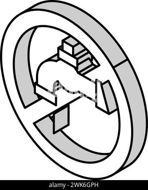 Wasserhahn Kinder sicheres Verbotszeichen isometrische Icon Vektor Illustration Stock Vektor