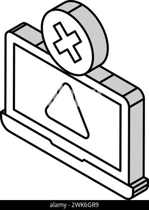 Verbot der Verwendung isometrischer Symbolvektorgrafiken für Laptops Stock Vektor