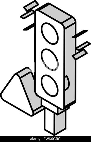 Verbotsampel für sichere Kinder isometrische Iconvektorillustration Stock Vektor