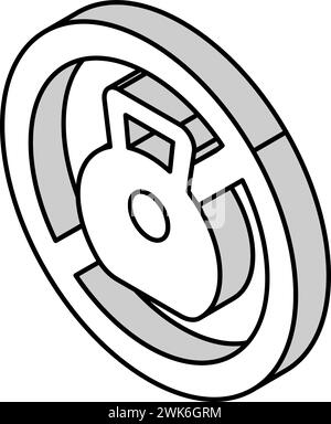 Gewichtshinweisschild für Isometrie Iconvektorillustration für sichere Kinder Stock Vektor