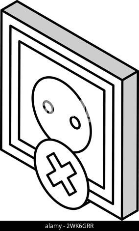 Arzneimittelverbot für Kinder isometrische Ikonenvektorillustration Stock Vektor