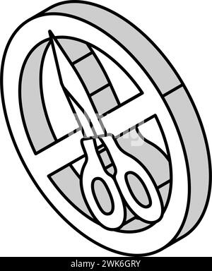 Rauchen-Verbotszeichen isometrische Icon-Vektor-Illustration Stock Vektor