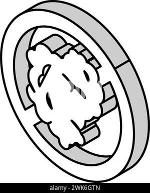 Verwendung des Herdverbots für Kinder isometrische Iconvektorillustration Stock Vektor