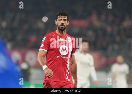 Monza, Italien. Februar 2024. Pablo Mari, während AC Monza gegen AC Milan, Serie A, im U-Power Stadium. Quelle: Alessio Morgese/Alessio Morgese/Emage/Alamy Live News Stockfoto