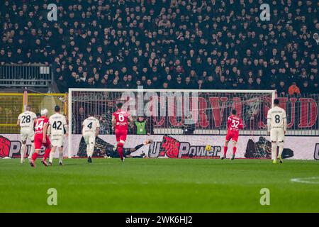 Monza, Italie. Februar 2024. Matteo Pessina (AC Monza), Punktestrafe beim italienischen Meisterschaftsspiel der Serie A zwischen AC Monza und AC Milan am 18. Februar 2024 im U-Power Stadium in Monza, Italien - Foto Morgese-Rossini/DPPI Credit: DPPI Media/Alamy Live News Stockfoto