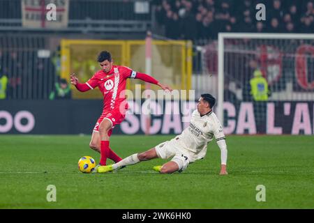 Monza, Italie. Februar 2024. Matteo Pessina (AC Monza) während des italienischen Meisterschaftsspiels Serie A zwischen AC Monza und AC Milan am 18. Februar 2024 im U-Power Stadium in Monza, Italien - Foto Morgese-Rossini/DPPI Credit: DPPI Media/Alamy Live News Stockfoto