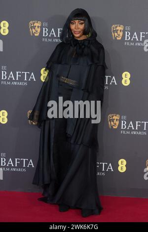 London, Großbritannien. Februar 2024. LONDON, VEREINIGTES KÖNIGREICH - 18. FEBRUAR 2024: Naomi Campbell nimmt am 18. Februar 2024 an der EE BAFTA Film Awards Zeremonie in der Royal Festival Hall in London Teil. (Foto: Wiktor Szymanowicz/NurPhoto) Credit: NurPhoto SRL/Alamy Live News Stockfoto