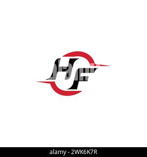 HF Initial Logo cooles und stylisches Konzept für E-Sport- oder Gaming-Logo als Inspiration Stock Vektor
