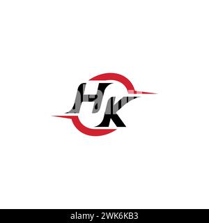 HK Initial Logo cooles und stylisches Konzept für E-Sport- oder Gaming-Logo als Inspiration Stock Vektor