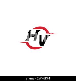 HV Initial Logo cooles und stylisches Konzept für E-Sport- oder Gaming-Logo als Inspiration Stock Vektor