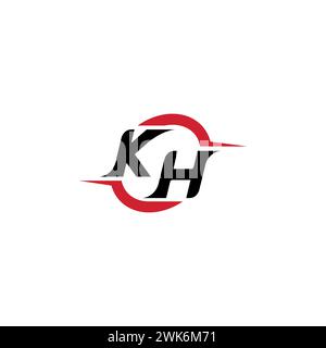 KH Initial Logo cooles und stylisches Konzept für E-Sport- oder Gaming-Logo als Inspiration Stock Vektor