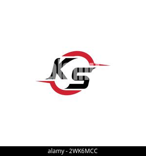 KS Initial Logo cooles und stylisches Konzept für E-Sport- oder Gaming-Logo als Inspiration Stock Vektor