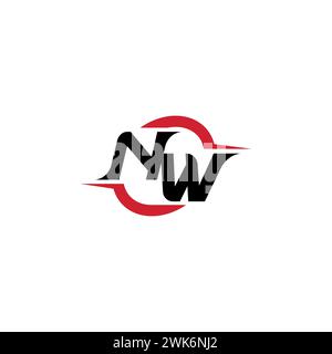 NW Initial Logo cooles und stylisches Konzept für E-Sport- oder Gaming-Logo als Inspiration Stock Vektor