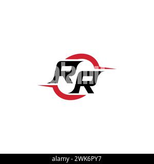 RR Initial Logo cooles und stylisches Konzept für E-Sport- oder Gaming-Logo als Inspiration Stock Vektor