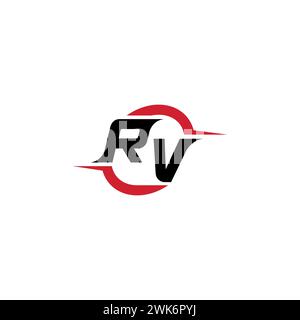 RV Initial Logo cooles und stylisches Konzept für E-Sport- oder Gaming-Logo als Inspiration Stock Vektor