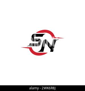 SN Initial Logo cooles und stylisches Konzept für E-Sport- oder Gaming-Logo als Inspiration Stock Vektor