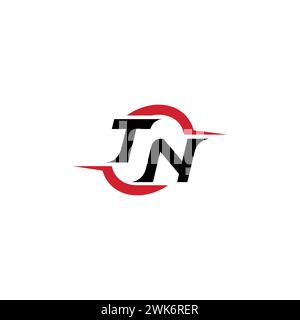 TN Initial Logo cooles und stylisches Konzept für E-Sport- oder Gaming-Logo als Inspiration Stock Vektor