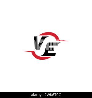 VE Initial Logo cooles und stylisches Konzept für E-Sport- oder Gaming-Logo als Inspiration Stock Vektor