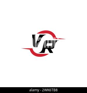 VR Initial Logo cooles und stylisches Konzept für E-Sport- oder Gaming-Logo als Inspiration Stock Vektor