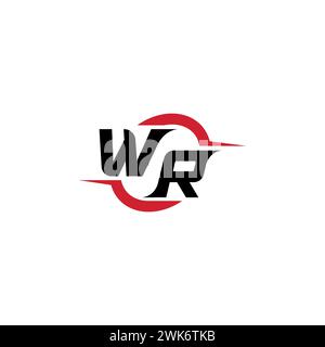 WR Initial Logo cooles und stylisches Konzept für E-Sport- oder Gaming-Logo als Inspiration Stock Vektor