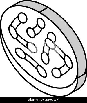 Bakterien corynebacterium diphtheriae isometrische Iconvektorillustration Stock Vektor