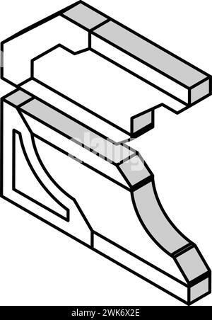 Isometrische Symbolvektorgrafik an der Rand-Ecke Stock Vektor