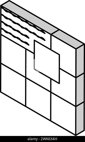 Keramikfliese isometrische Symbolvektorillustration Stock Vektor