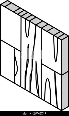 Isometrische Symboldarstellung des Holzbodens Stock Vektor