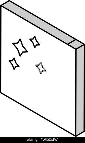 Isometrische Ikonenvektorillustration aus poliertem Beton Stock Vektor