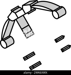 Bogen und Pfeile isometrische Symbolvektorillustration Stock Vektor