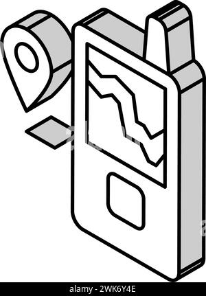 Abbildung des isometrischen Symbols des geolokierten Geräts Stock Vektor