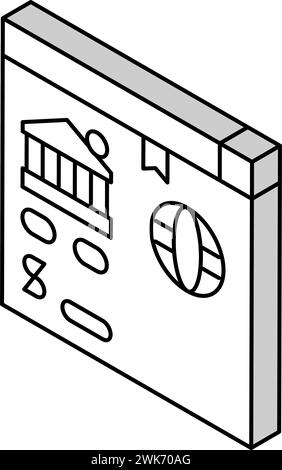 Isometrische Symbolvektorgrafik zum Öffnen von Korrespondenzkonten Stock Vektor
