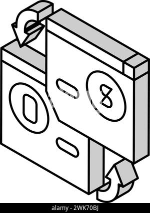 Eröffnung von Sparkonten in Fremdwährung Isometrische Symbolvektorgrafik Stock Vektor