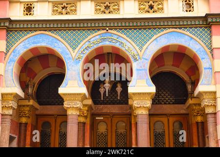 Außenansicht des Jubiläums oder der Jerusalemer Synagoge in Prag, Tschechische Republik Stockfoto